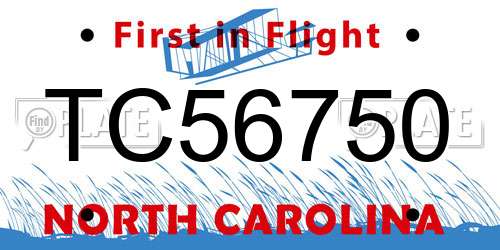 TC56750 North Carolina License Plate