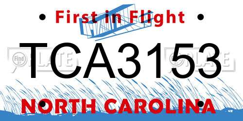 TCA3153 North Carolina License Plate