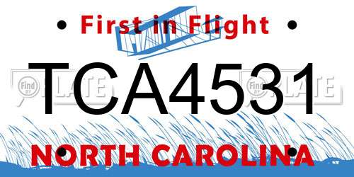 TCA4531 North Carolina License Plate