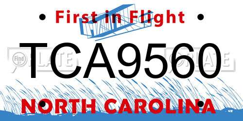 TCA9560 North Carolina License Plate