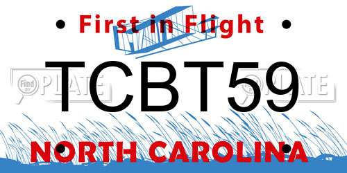 TCBT59 North Carolina License Plate