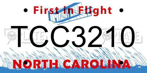 TCC3210 North Carolina License Plate