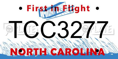 TCC3277 North Carolina License Plate