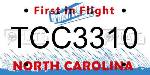 TCC3310 North Carolina License Plate