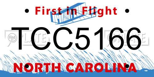TCC5166 North Carolina License Plate