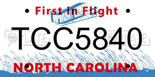 TCC5840 North Carolina License Plate
