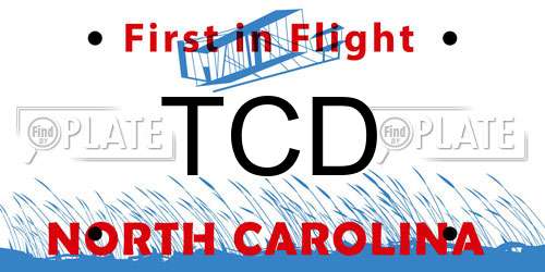 TCD North Carolina License Plate