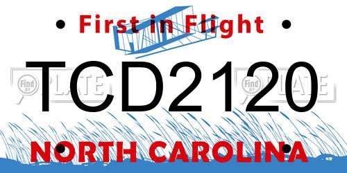 TCD2120 North Carolina License Plate