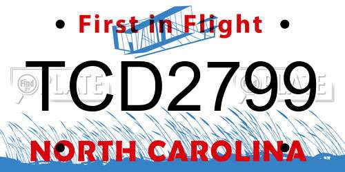 TCD2799 North Carolina License Plate