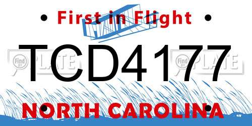 TCD4177 North Carolina License Plate
