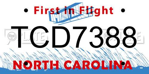 TCD7388 North Carolina License Plate