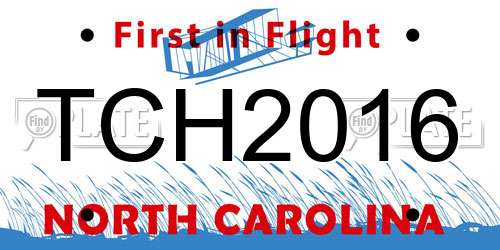 TCH2016 North Carolina License Plate
