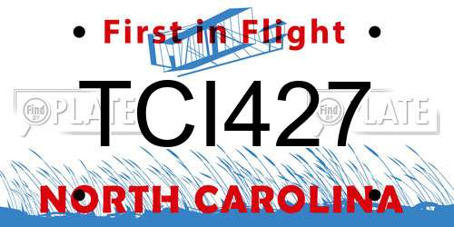 TCI427 North Carolina License Plate