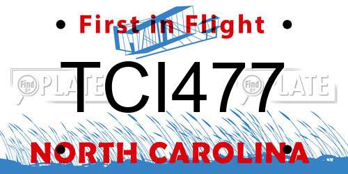 TCI477 North Carolina License Plate