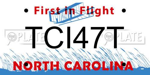 TCI47T North Carolina License Plate