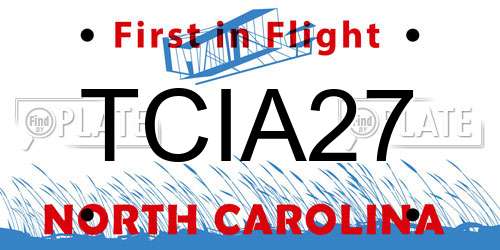 TCIA27 North Carolina License Plate