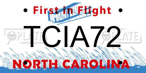 TCIA72 North Carolina License Plate