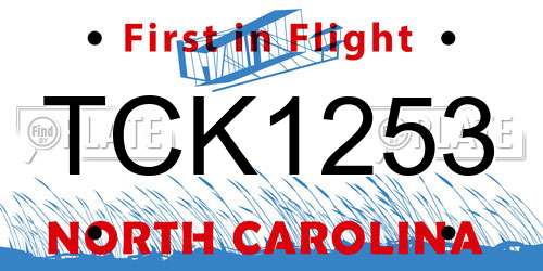 TCK1253 North Carolina License Plate