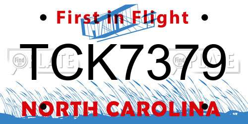 TCK7379 North Carolina License Plate