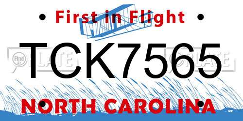 TCK7565 North Carolina License Plate