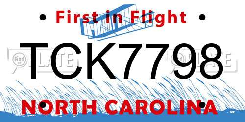 TCK7798 North Carolina License Plate