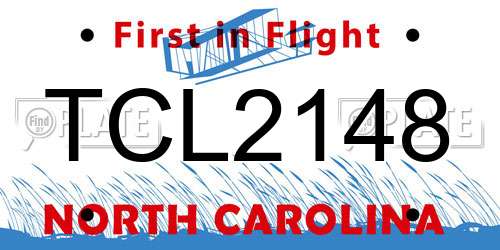 TCL2148 North Carolina License Plate