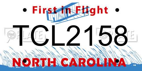 TCL2158 North Carolina License Plate