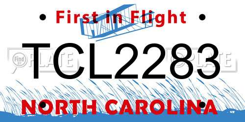 TCL2283 North Carolina License Plate