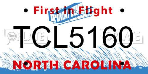 TCL5160 North Carolina License Plate