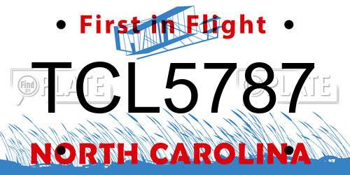 TCL5787 North Carolina License Plate