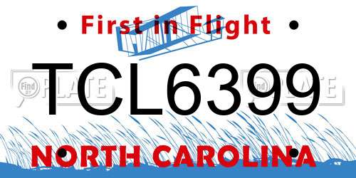 TCL6399 North Carolina License Plate