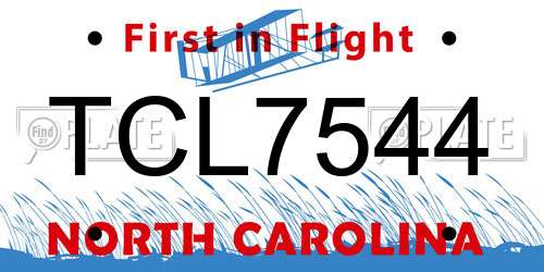 TCL7544 North Carolina License Plate