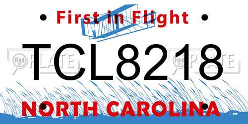 TCL8218 North Carolina License Plate