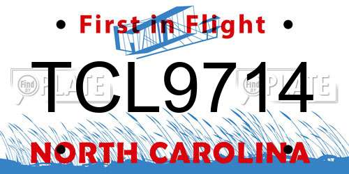 TCL9714 North Carolina License Plate