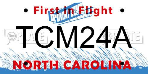 TCM24A North Carolina License Plate