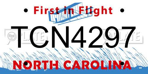 TCN4297 North Carolina License Plate