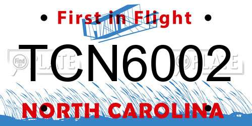 TCN6002 North Carolina License Plate