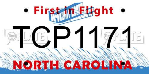 TCP1171 North Carolina License Plate