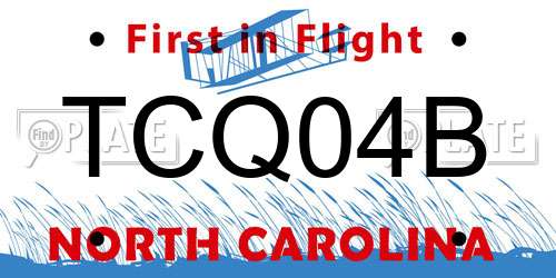 TCQ04B North Carolina License Plate