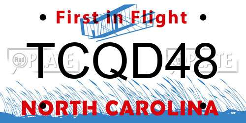 TCQD48 North Carolina License Plate