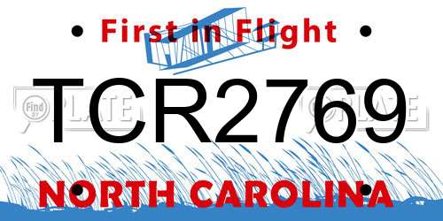 TCR2769 North Carolina License Plate