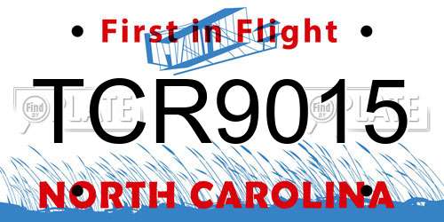 TCR9015 North Carolina License Plate