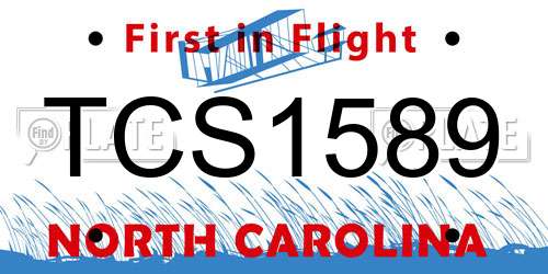TCS1589 North Carolina License Plate