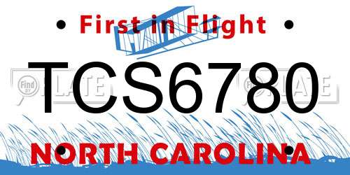 TCS6780 North Carolina License Plate