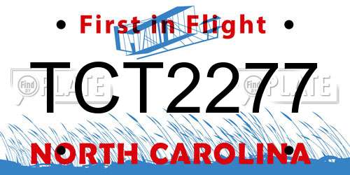TCT2277 North Carolina License Plate