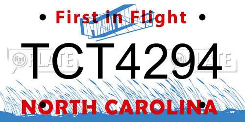 TCT4294 North Carolina License Plate