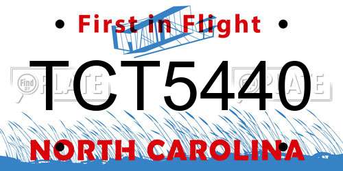 TCT5440 North Carolina License Plate
