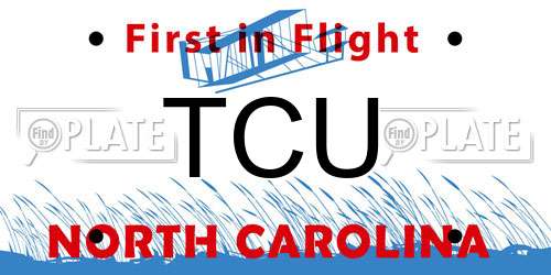 TCU North Carolina License Plate