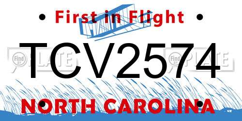 TCV2574 North Carolina License Plate