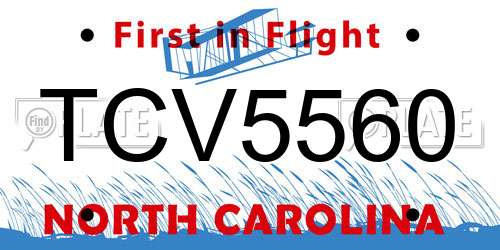 TCV5560 North Carolina License Plate